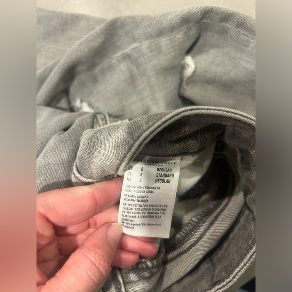 American Eagle Hi Rise Jegging Jeans Women’s 8 Grey Distressed High Rise - Picture 5 of 11
